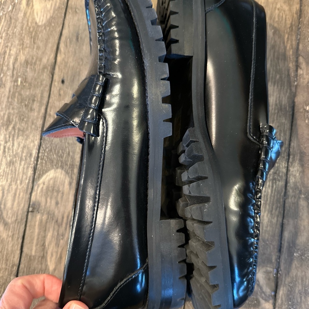 J Crew Winona lug-sole penny loafers in spazzolato leather 8.5 Bt893 - Picture 7 of 10